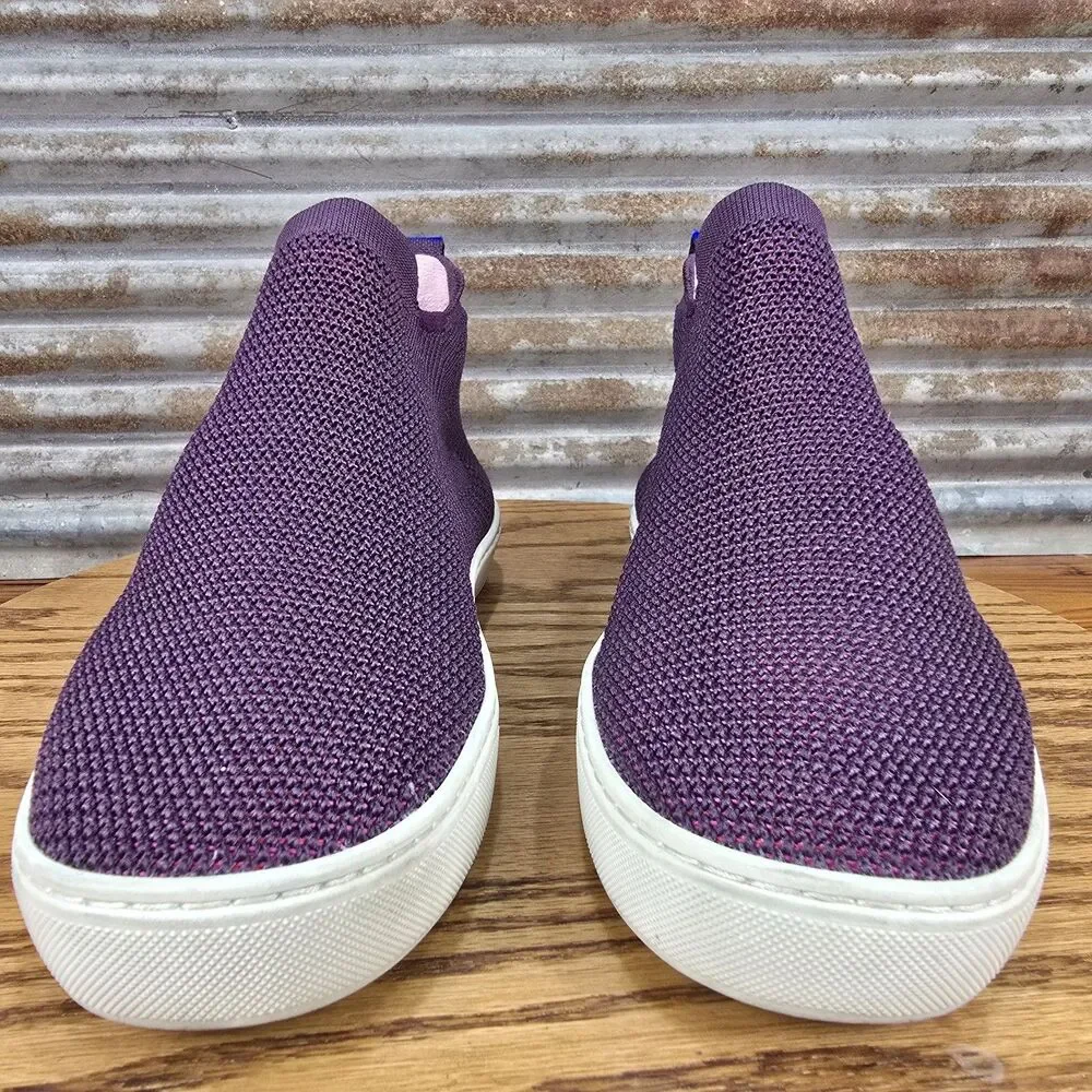 Rothy's Shoes Womens 9.5 The Chelsea Boot Bootie Ankle Knit Pull on Purple